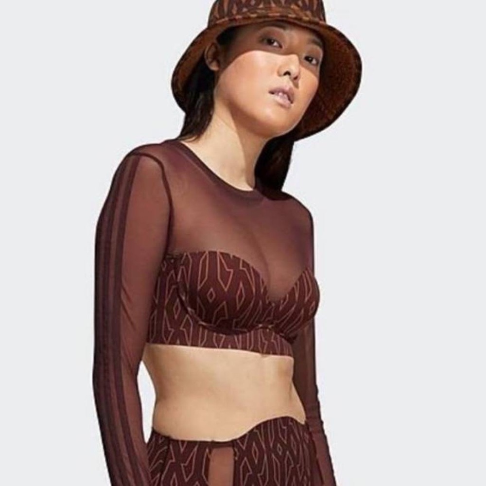Adidas Tops | Ivy Park Monogram Crop Top | Color: Brown
